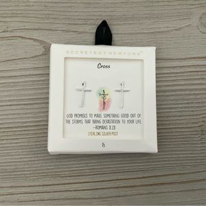 Sterling silver cross post earrings